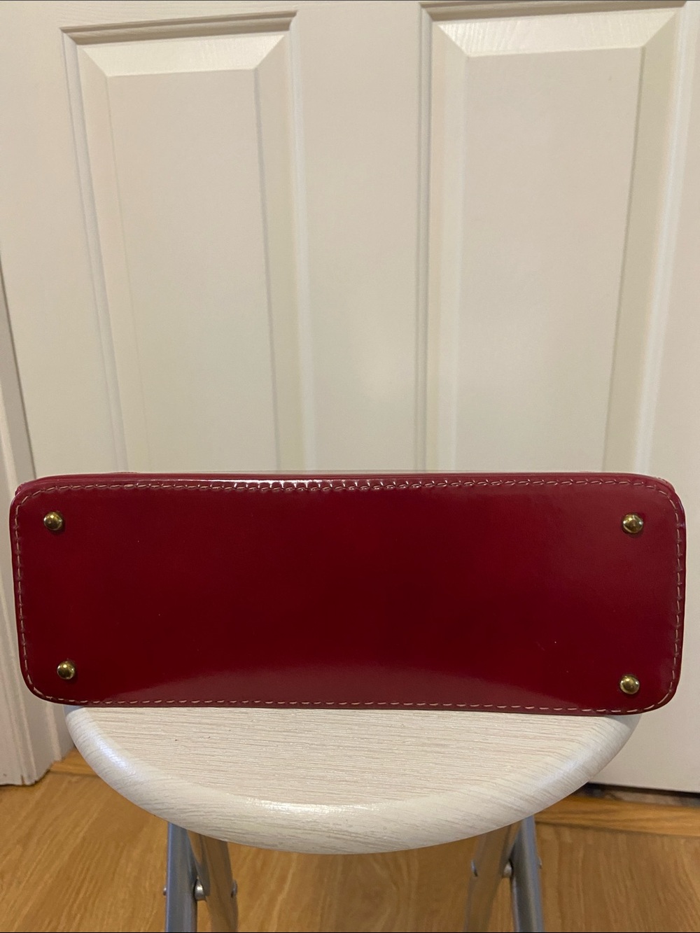 Structured Red Top-Handle Satchel - Picture 5 of 7